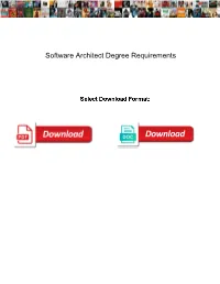 Software Architect Degree Requirements