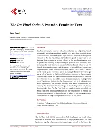 The Da Vinci Code: a Pseudo-Feminist Text