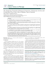 The Diagnostic Potential of Dielectric Properties, Telomerase Activity and Cytokeratin 20 in Urine Cells of Bladder Cancer Patients Fakhry F