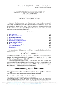 Algebraic Tori As Degenerations of Abelian Varieties