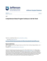 Comprehensive Breast Program Continues to Set the Trend