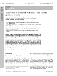Generation of Memory B&#X000a0;Cells Inside And
