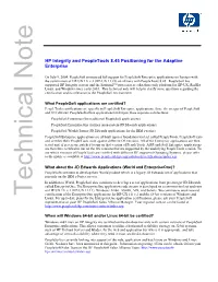 HP Integrity and Peopletools 8.45 Positioning for the Adaptive Enterprise