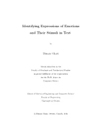 Identifying Expressions of Emotions and Their Stimuli in Text