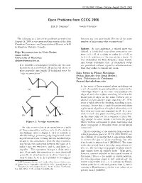 Open Problems from CCCG 2006