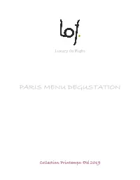 Paris Menu Degustation