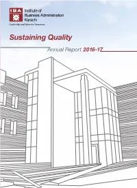 Sustaining Quality Annual Report 2016-17 Annual Repo R T 2 0 1 6 - 1 7 Sustaining Quality