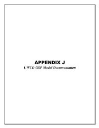APPENDIX J UWCD GSP Model Documentation