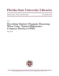 Describing Students' Pragmatic Reasoning Using