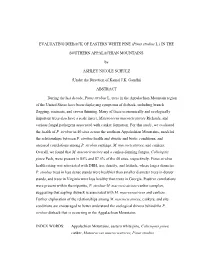 EVALUATING DIEBACK of EASTERN WHITE PINE (Pinus Strobus L.) in THE