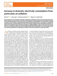Increase in Domestic Electricity Consumption from Particulate Air Pollution