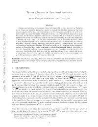 Recent Advances in Directional Statistics