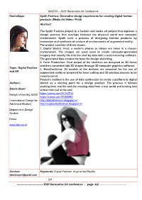 Synth Fashion: Generative Design Experiments for Creating Digital Fashion Products (Media Art Video / Print) Abstract