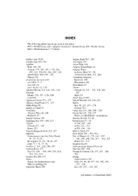 The Following Abbreviations Are Used in This Index: WO = World Ocean, AO = Atlantic Ocean, IO = Indian Ocean, PO = Pacific Ocean, Med = Mediterranean, C = Current