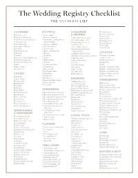 The Wedding Registry Checklist the ULTIMATE LIST