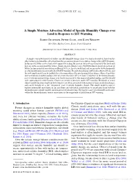 A Simple Moisture Advection Model of Specific Humidity