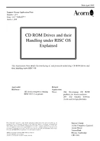 CD ROM Drives and Their Handling Under RISC OS Explained