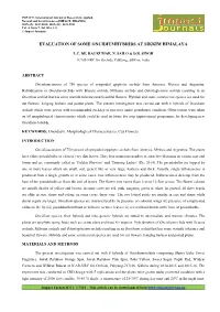 Evaluation of Some Oncidium Hybrids at Sikkim Himalaya