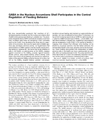 GABA in the Nucleus Accumbens Shell Participates in the Central Regulation of Feeding Behavior
