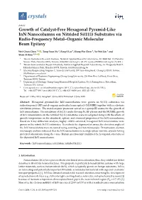 Growth of Catalyst-Free Hexagonal Pyramid-Like Inn Nanocolumns on Nitrided Si(111) Substrates Via Radio-Frequency Metal–Organic Molecular Beam Epitaxy