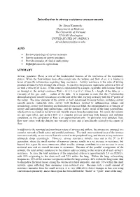 Introduction to Airway Resistance Measurements