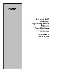 Persian Gulf Security: Improving Allied Military Contributions