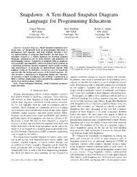 Snapdown: a Text-Based Snapshot Diagram Language for Programming Education