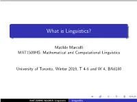 What Is Linguistics?