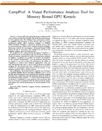 A Visual Performance Analysis Tool for Memory Bound GPU Kernels