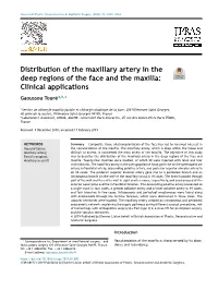Distribution of the Maxillary Artery in the Deep Regions of the Face and the Maxilla
