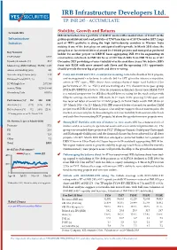 IRB Infrastructure Developers Ltd. TP: INR 295 - ACCUMULATE