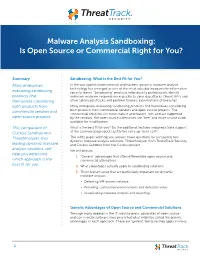 Malware Analysis Sandboxing: Is Open Source Or Commercial Right for You?