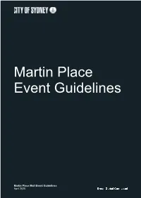 Martin Place Event Guidelines Contents
