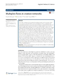 Multiplex Flows in Citation Networks