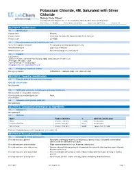 Potassium Chloride, 4M, Saturated with Silver Chloride