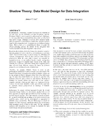 Shadow Theory: Data Model Design for Data Integration