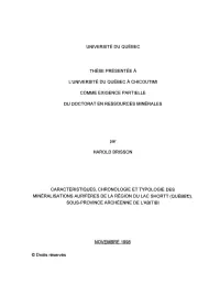 Université Du Québec Thèse Présentée À L