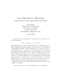 Using Differentials to Differentiate Trigonometric and Exponential Functions