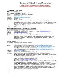 Bereavement Support List