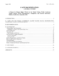 Caste Discrimination: a Global Concern