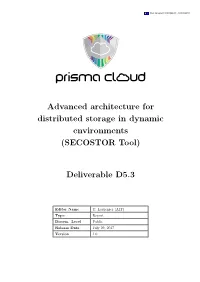D5.3 Advanced Architecture for Distributed Storage in Dynamic Environments (SECOSTOR Tool)