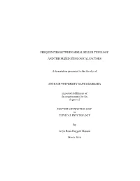 Frequencies Between Serial Killer Typology And