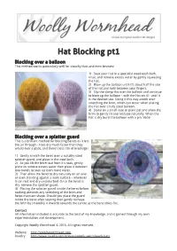 Hat Blocking Pt1 Blocking Over a Balloon This Method Works Particularly Well for Slouchy Hats and Even Beanies!