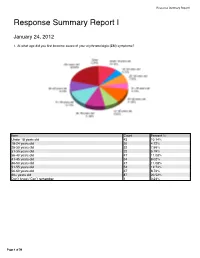 Response Summary Report I