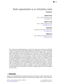 Uvular Approximation As an Articulatory Vowel Feature