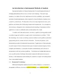An Introduction to Instrumental Methods of Analysis