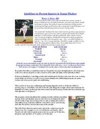 Guidelines to Prevent Injuries in Young Pitchers