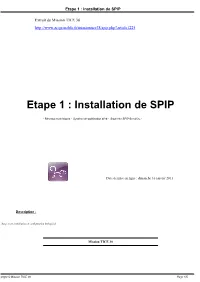 Installation De SPIP