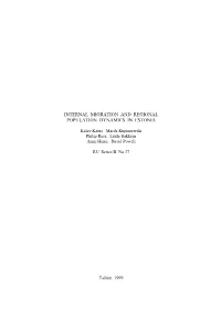 Internal Migration and Regional Population Dynamics in Estonia