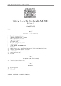 Public Records (Scotland) Act 2011 (Asp 12)